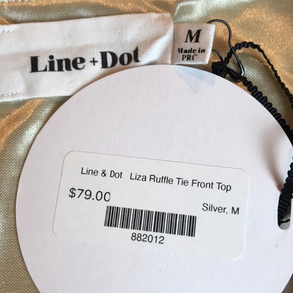 NWT LINE + DOT SPARKLY SILVER & BEIGE SWEATER SZ M - Picture 16 of 16